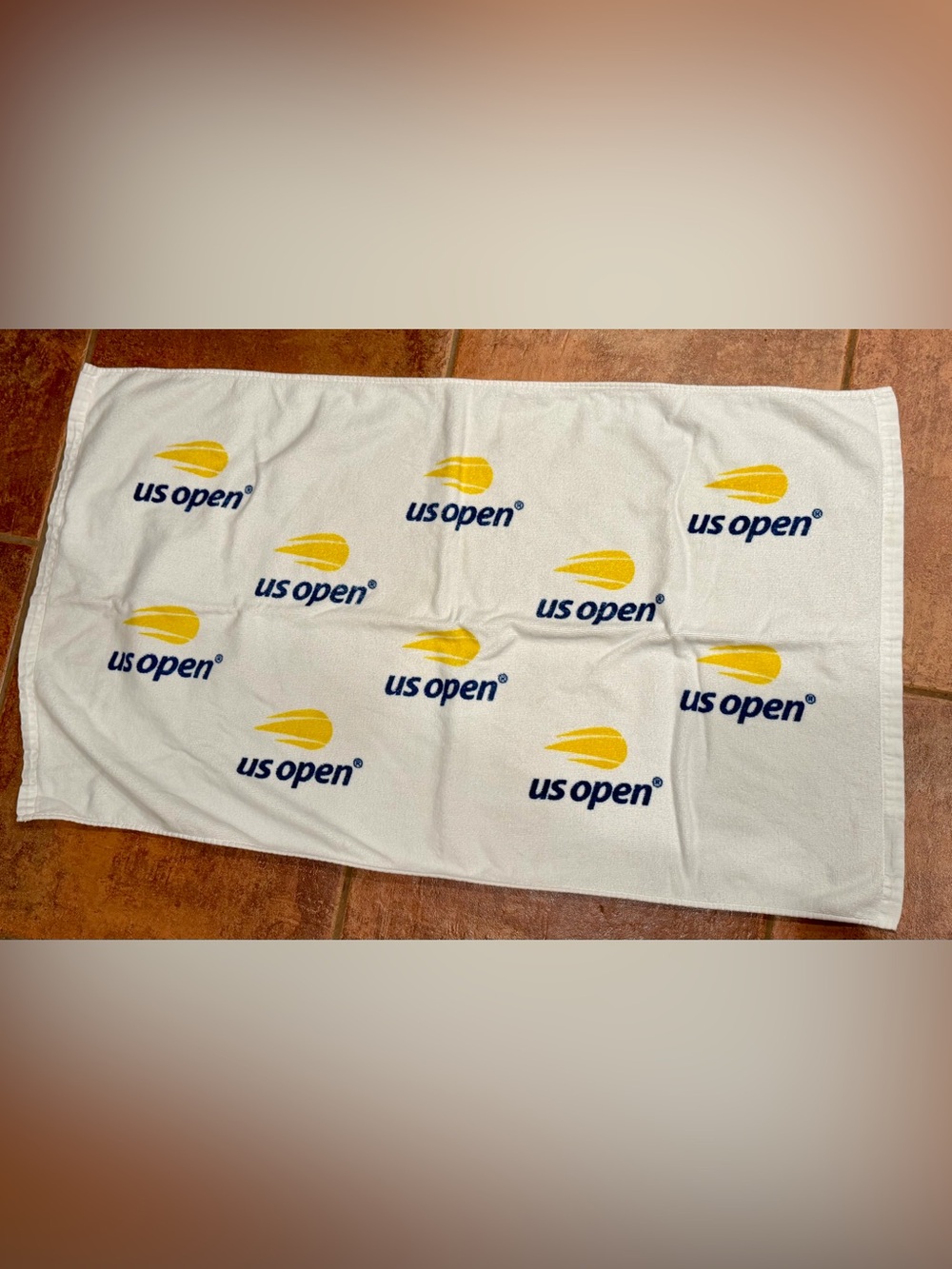 US Open Collection Official End Court Towel in White size 23 in x 41 in Tennis